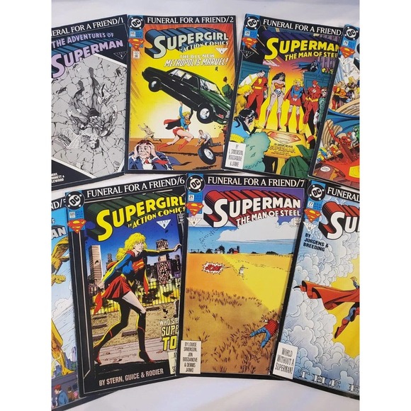 Superman Comic Books Lot Of 9 World Without A Superman With Poster - Picture 3 of 8